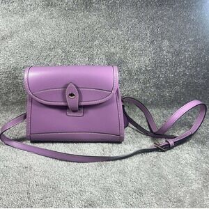 Dooney & Bourke Crossbody Bag Purple Saffiano Leather Flap Women Small